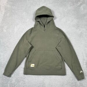 Tracksmith Trackhouse Hoodie Mens Medium Olive Green Running Sweatshirt Pullover